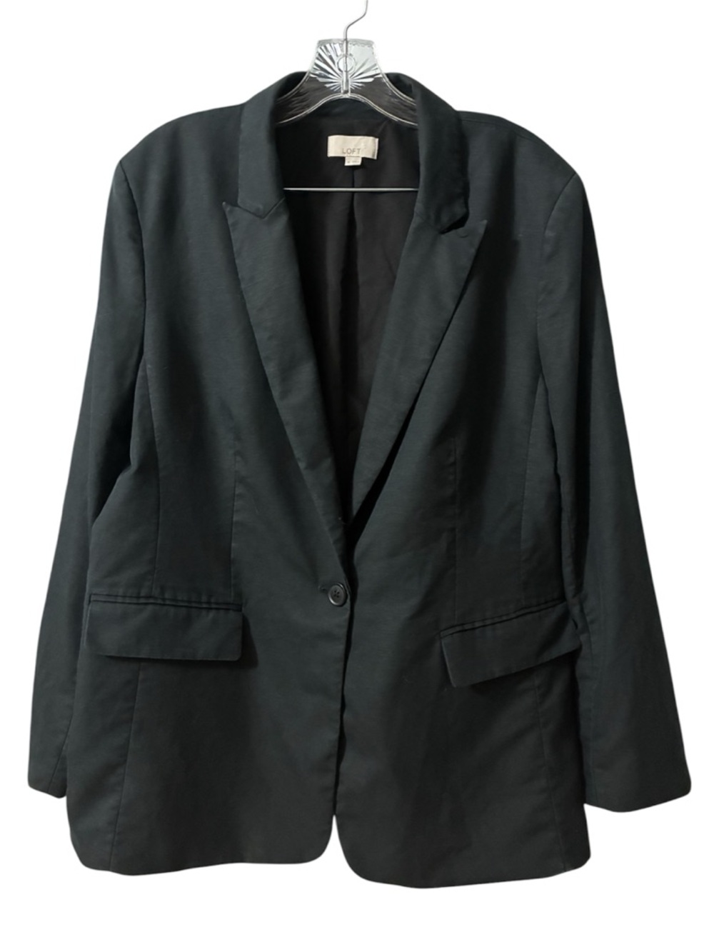 LOFT Black Tailored Blazer Size 16 Classic Work Office